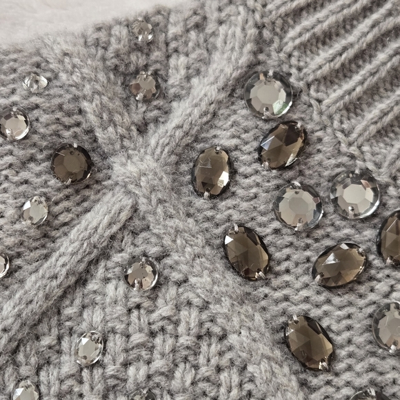 Kenar Gray 100% Merino Wool Sweater Dress with Embellishments size XS - Picture 1 of 10